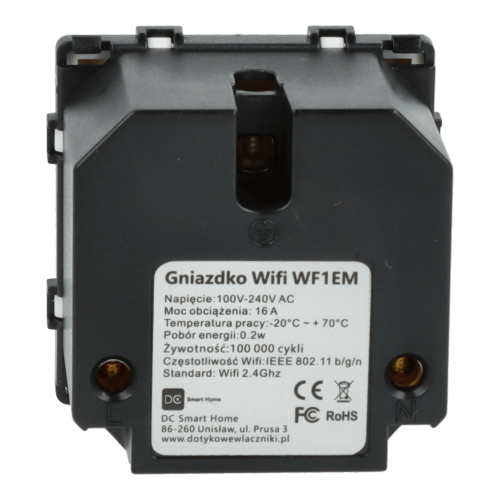 El-stik modul med pin 230V Wi-Fi hvid