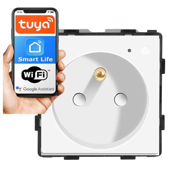 El-stik modul med pin 230V Wi-Fi hvid