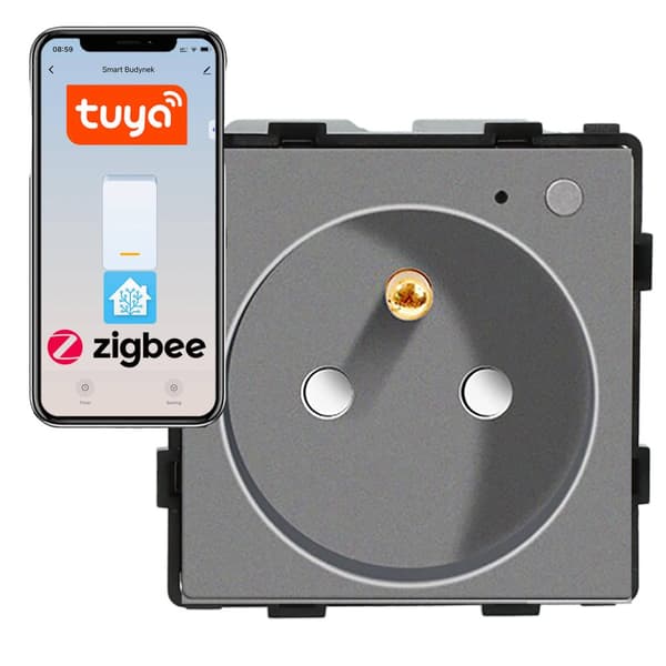 El-stik modul med ben 230V ZigBee grå