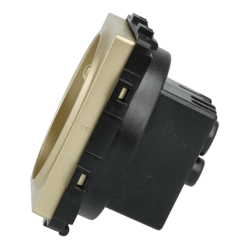 El-stik modul med pin 230V enkelt guld