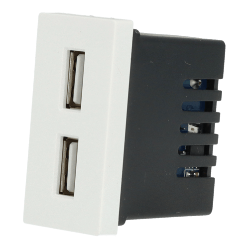 USB opladermodul dobbelt hvid DC SMART HOME