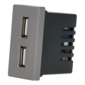 Miniatyrbillede 3 af 7: Dobbelt USB-opladermodul Grå DC SMART HOME