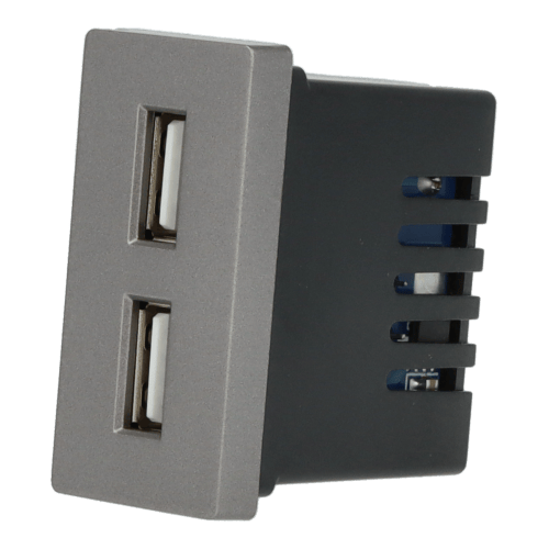 Dobbelt USB-opladermodul Grå DC SMART HOME