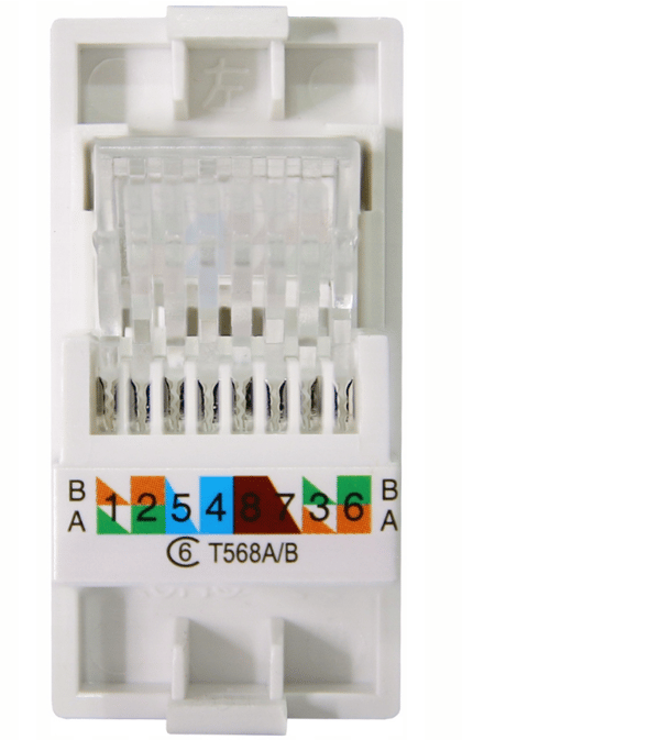 LAN CAT6 RJ45 fatningsmodul internet hvid DC SMART HOME