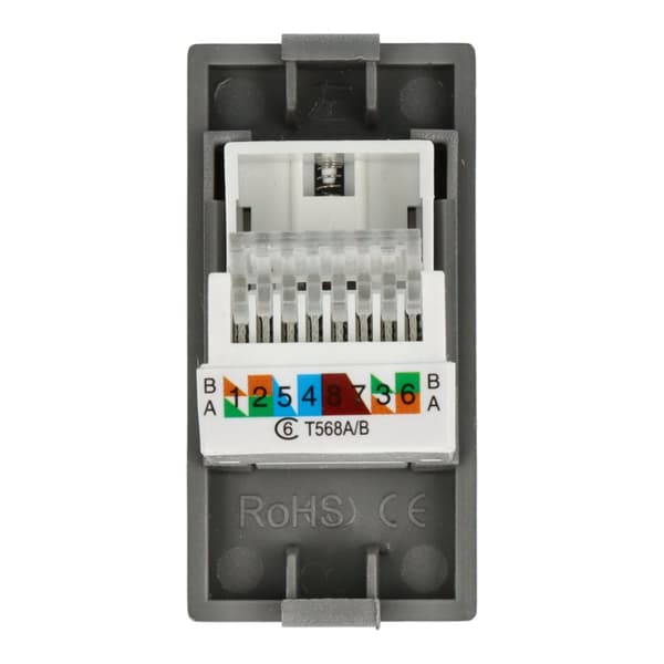 LAN CAT6 RJ45 fatningsmodul internetgrå DC SMART HOME