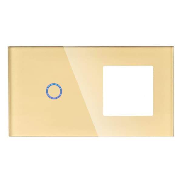 Dubbelglaspanel 1G1F Guld DC Smart Home