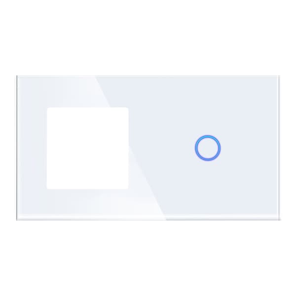 Dobbelt glaspanel 1F1G Hvid DC Smart Home