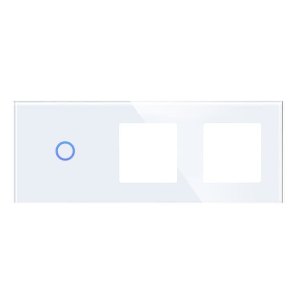 Triple Glas Panel 1G2F White DC Smart Home