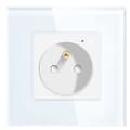Miniatyrbild 1 av 5: Eluttag med stift 230V enkel ZigBee med energimätning Vit med glasram__
