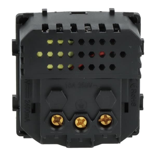 El-stik modul med hurtig USB oplader AC 230V enkelt sort 20W 4A