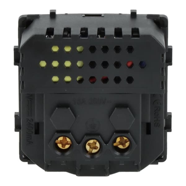 Pistorasiamoduuli nopealla USB-laturilla AC 230V yksiharmaa 20W 4A