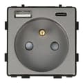 Pikkukuva 1 / 7: Pistorasiamoduuli nopealla USB-laturilla AC 230V yksiharmaa 20W 4A