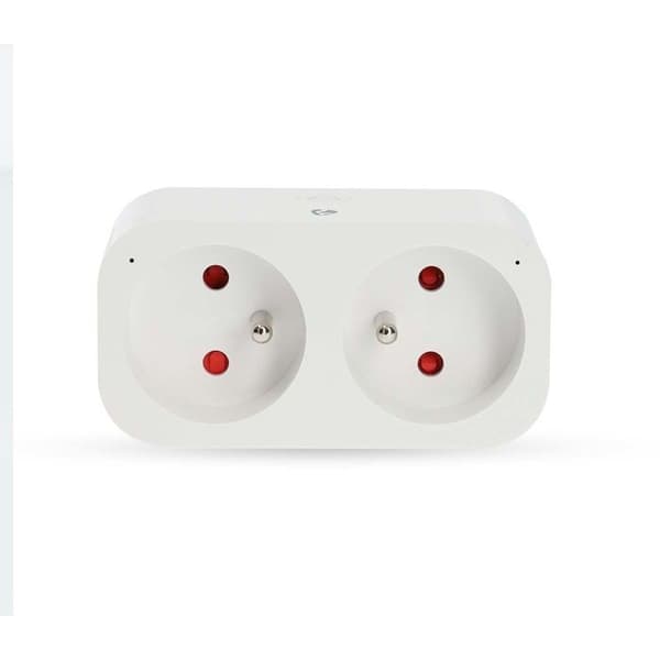 Smart Plug Wi-Fi Dubbel SmartLife IP21 Wattmätare 3680W Typ E Frankrike Nedis Vit