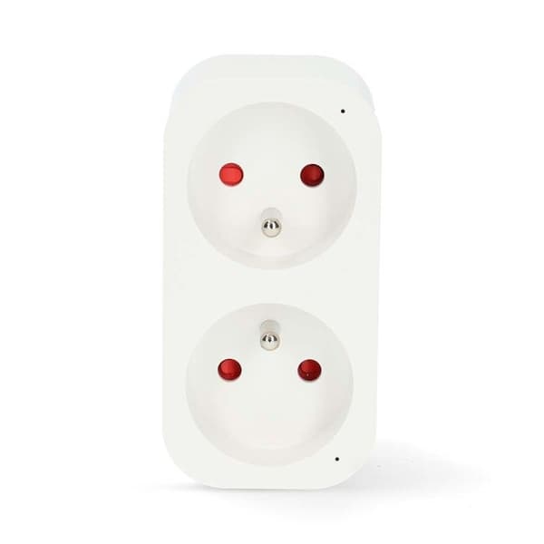 Smart Plug Wi-Fi Dubbel SmartLife IP21 Wattmätare 3680W Typ E Frankrike Nedis Vit
