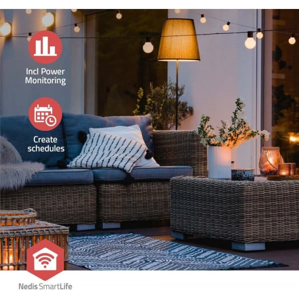Nedis SmartLife ZBPO130FWT -älypistorasia, 16 A, 3680 W, IP44