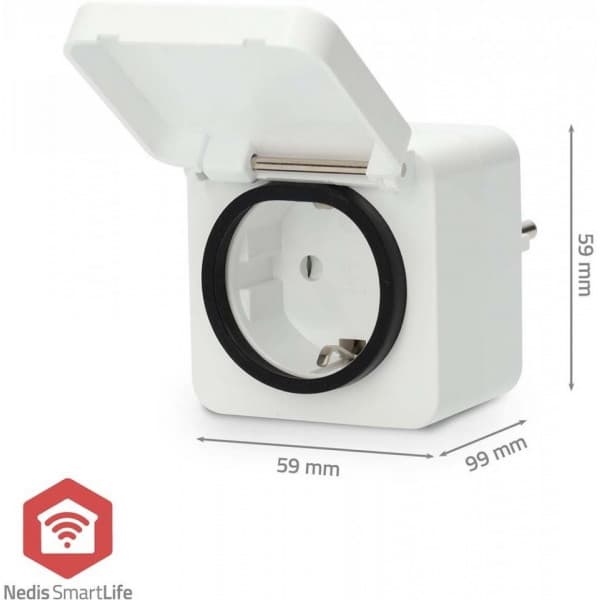 Nedis SmartLife ZBPO130FWT -älypistorasia, 16 A, 3680 W, IP44