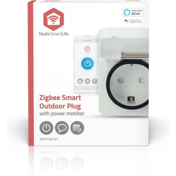 Nedis SmartLife ZBPO130FWT -älypistorasia, 16 A, 3680 W, IP44