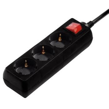 Hama 00108816 3 AC uttag 230V 3m Svart