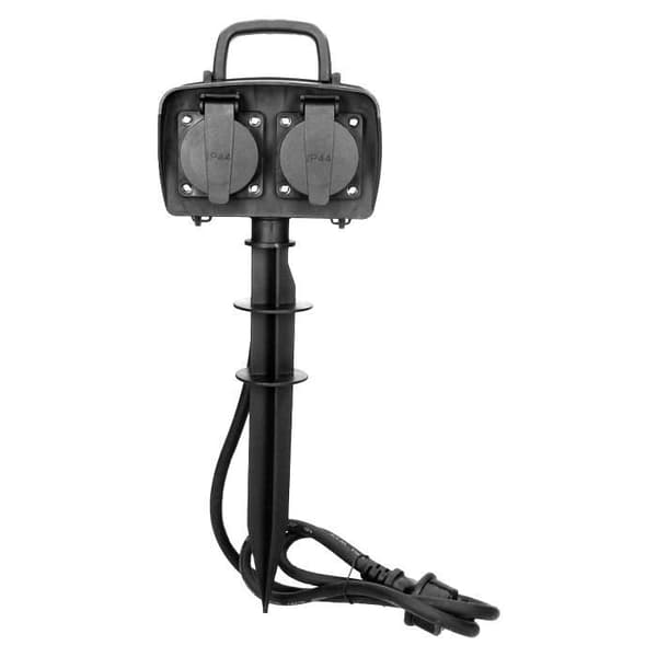 Dubbel vattentät uttag - MÄRKE - Modell - 2P+T - 3680W - IP44 - Kabel 1,5m