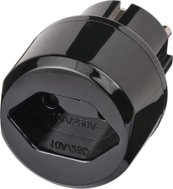 Brennenstuhl stik Adapter stik EUR - Schweiz 10 amp. 250V, jordet 1508480 Sort