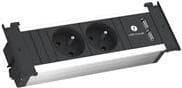 Bachmann927001Socket KapsaSchuko2XUSBuden dækselSort5,04x20,3x7,03cm2stk.