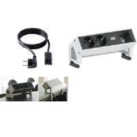 Bachmann DESK 2 - forlængerledning - indgang, indgang GST18i3 - udgangsstik: 2 - 20 cm - Tyskland - hvid, RAL 9010