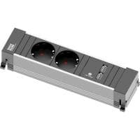 Bachmann POWER FRAME - 3-vejs - forlængerledning - indgang, indgang GST18 - udgangsstik: 2 - 10 cm - Tyskland - sølv, antracit, anodiseret aluminium (