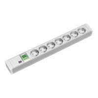 Bachmann - Forlængerledning (rack - kan monteres) - AC 230V - 7 udgangsstik - 1U - 48,3 cm (19") (333.600)