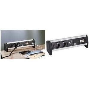 Bachmann Facility System DESK 2 x Schuko, 1 x USB-oplader, 2 x Cat6 skaber optimale betingelser for data- og energistyring overalt, hvor arbejdsstatio