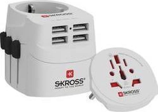 Skross 1302471 Travel Plug PRO Light USB (4xA) - Maailma