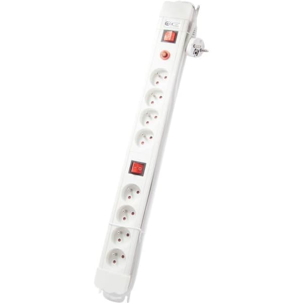 Block med 2 brytare - CHACON - 8 x 16 A - 1,5 m - Vit (FR)