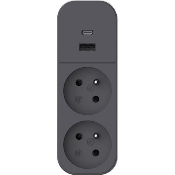 Biplite - QUARX - 2P 16A - Med USB-A och USB-C, uppfyller NF-normen