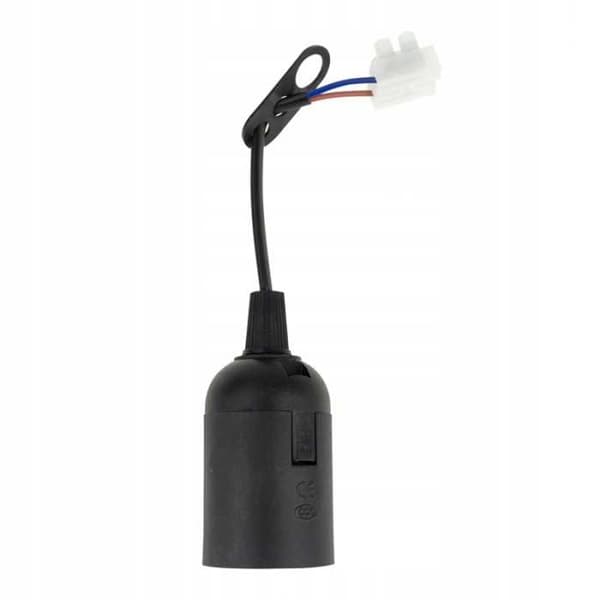 Plastikfatning E27 med pendel, sort