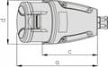 Miniatyrbild 2 av 2: Fast uttag med drossel. 16A 400V 5P IP44 GSM 16/5