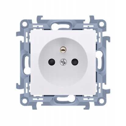 Simon 10 Enkelt stikkontakt med/uden hvid 16A 250V Hvid