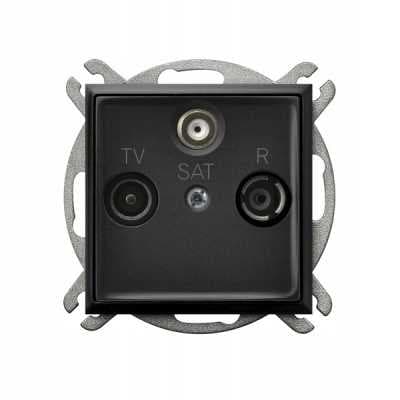 ARIA RTV-SAT terminalstik, sort metallic