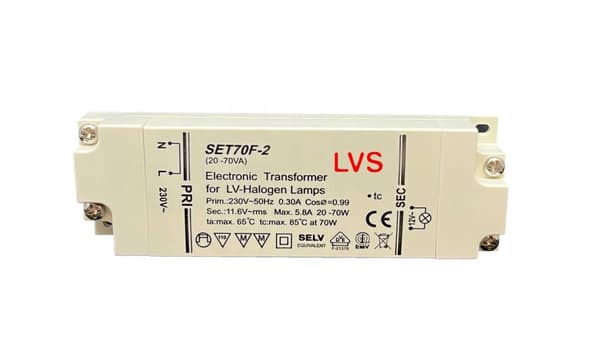 Elektronisk transformer til halogenlamper 70W