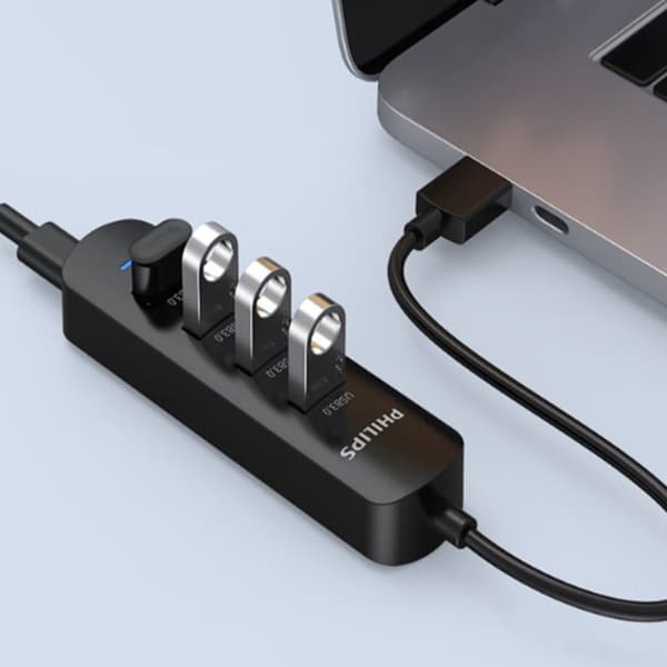 Philips USB3.0 jakaja telakointiasema Nopea 4-porttinen HUB-keskitin kannettavan tietokoneen monimuunnin 0,2 m