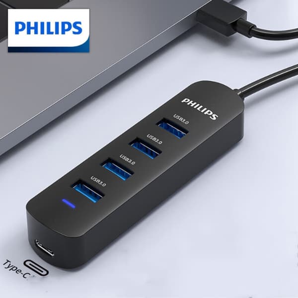Philips USB3.0 jakaja telakointiasema Nopea 4-porttinen HUB-keskitin kannettavan tietokoneen monimuunnin 0,2 m