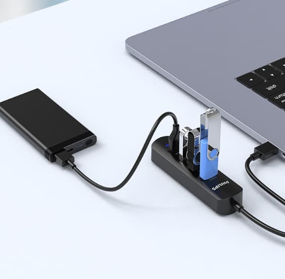 Philips USB3.0 jakaja telakointiasema Nopea 4-porttinen HUB-keskitin kannettavan tietokoneen monimuunnin 0,2 m