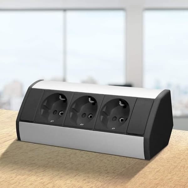 ORNO GM-9001-(GS) Hörn Elektrisk Power Strip Idealisk för kök kontor och bänkskiva 45° Ytmontering 3680W - Ty