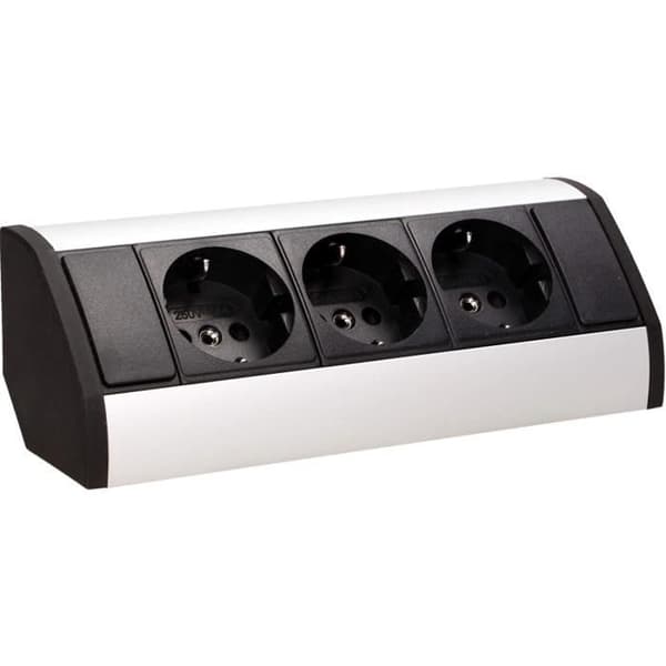 ORNO GM-9001-(GS) Hörn Elektrisk Power Strip Idealisk för kök kontor och bänkskiva 45° Ytmontering 3680W - Ty