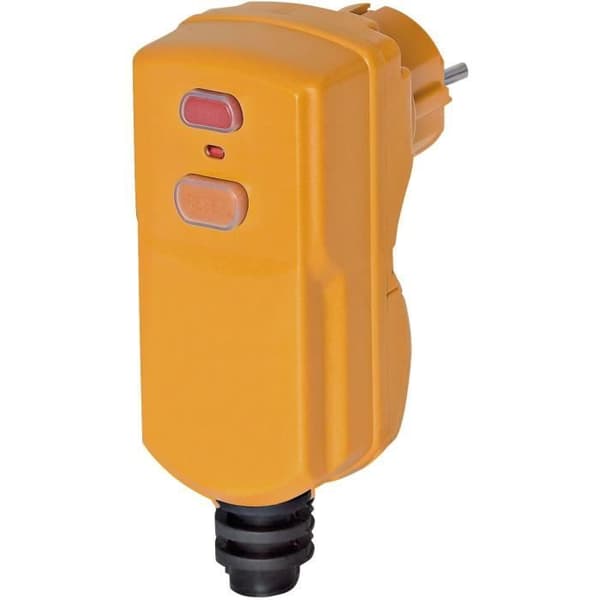 Plugg med differentialskydd - Brennenstuhl - Gul - 10mA - IP55 - 16A