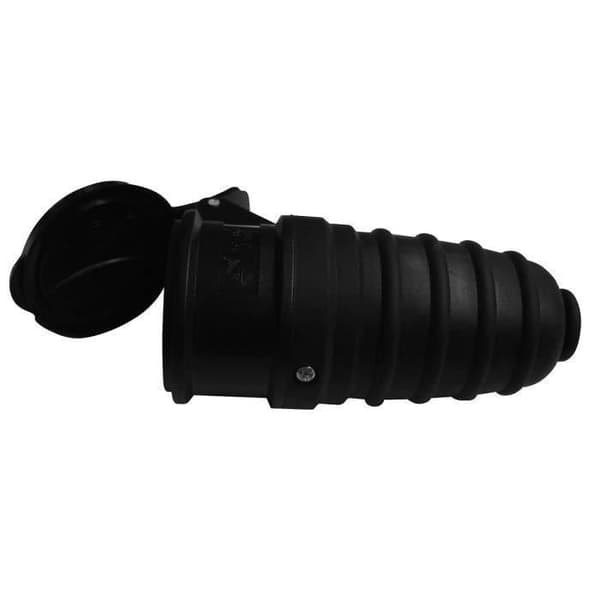 ZENITECH IP44 16A 2P + E vattentät elkontakt hona - Svart