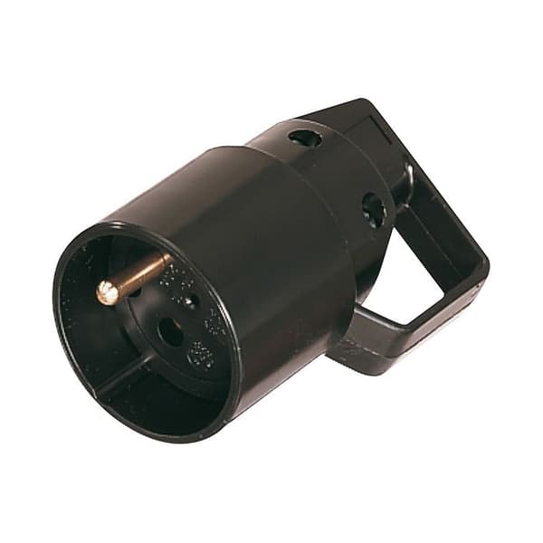 Honkontakt 2P+E 16A IP40 gummi med ring + eclipse Svart