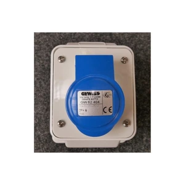 Sockeluttag - GEWISS - 2P+T 16A 230V - Blå - IP44 - Utomhus