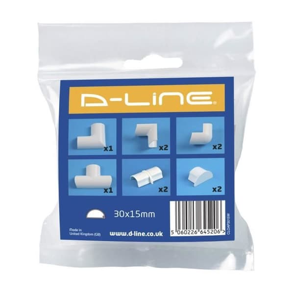D-Line Klämmanslutningar för mini-profil - Foga flera profiler på 30x15mm - Multipack med 10 stycken anslutningar