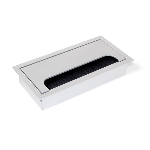 Kabelgenomgång - Emuca - Quadrum 159 - Rektangulär - Matt anodiserad aluminium - Inomhus
