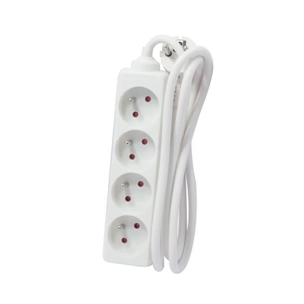 CHACON Power strip 4 uttag 16A 1,5m vit