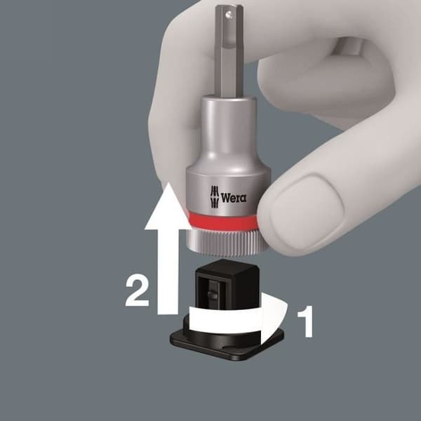 Set med 9 uttag 1/2 tum HF - sexkant hane WERA 05004201001